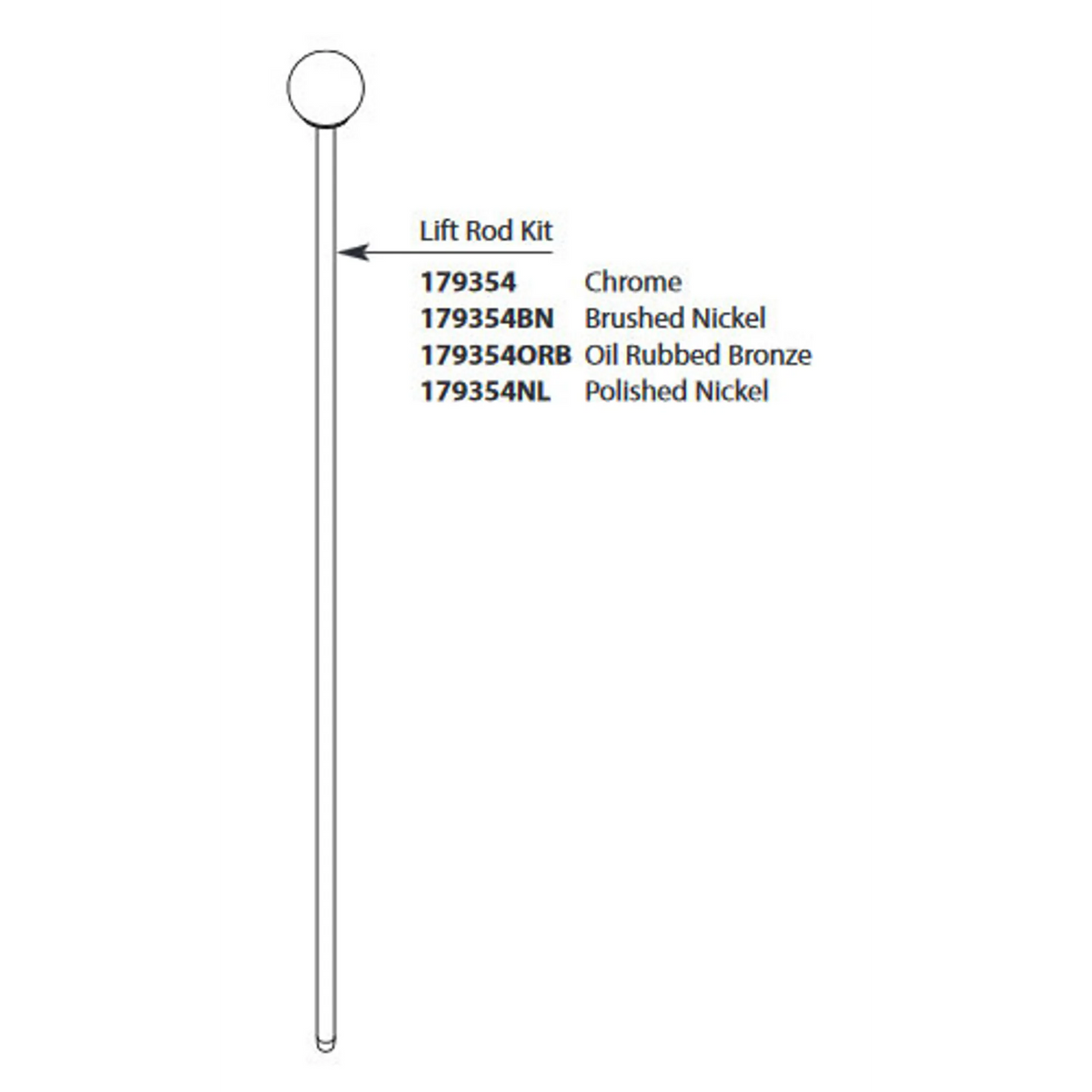 Moen Wynford Lift Rod Kit 179354 in Chrome (179354) - view 2
