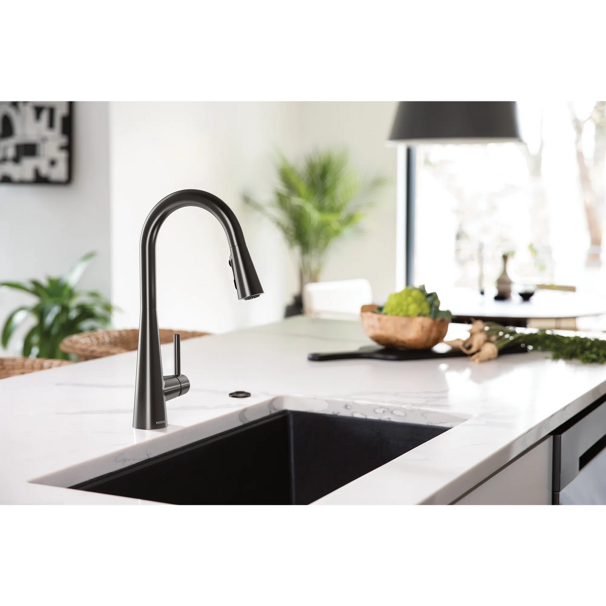 Moen Sleek Single-Handle High-Arc Pulldown Kitchen Faucet 7864 in Oil Rubbed Bronze (7864ORB) - view 4