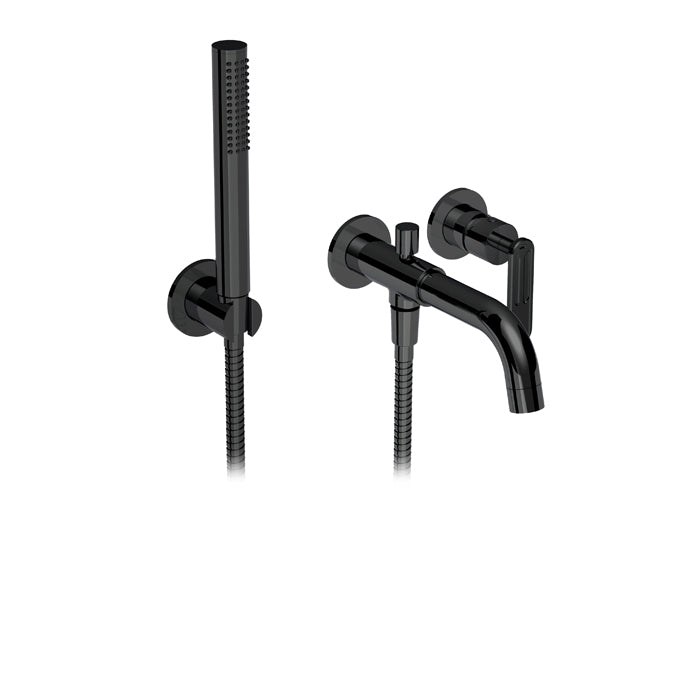 ALT 1840 Wallmount Tub Filler with Handshower 18403 in Electro Black