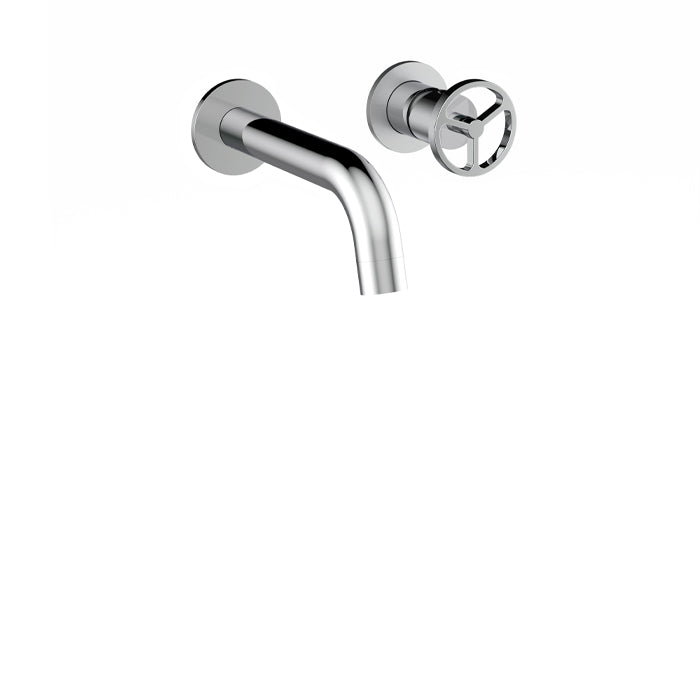ALT 1840 Wallmount Lavatory Faucet 18429 with round handle in Polished Chrome