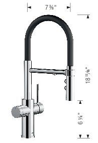 Blanco Catris kitchen faucet dimension drawing
