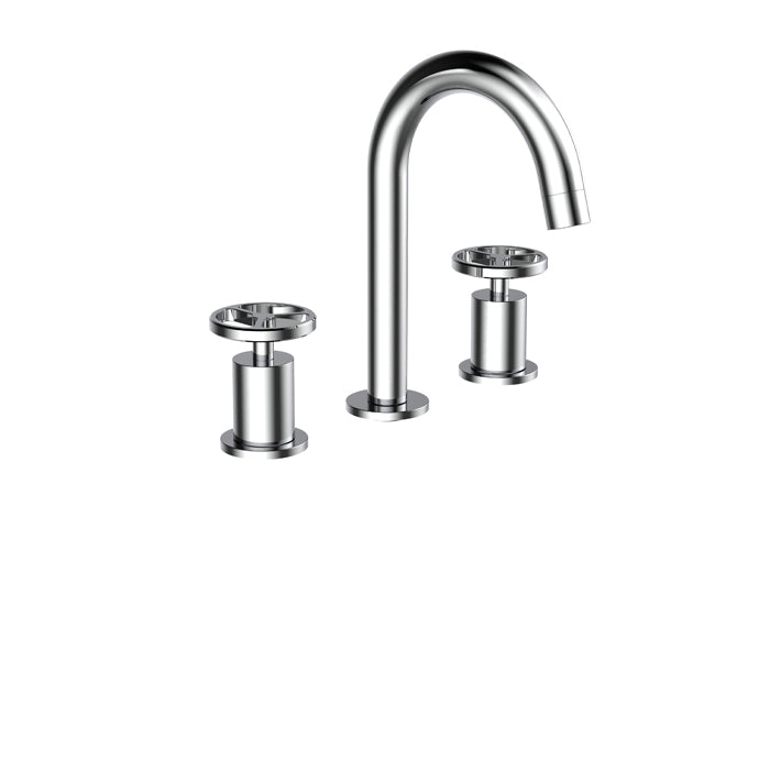 ALT 1840 Widespread Lavatory Faucet 18471 with round handle in Polished Chrome