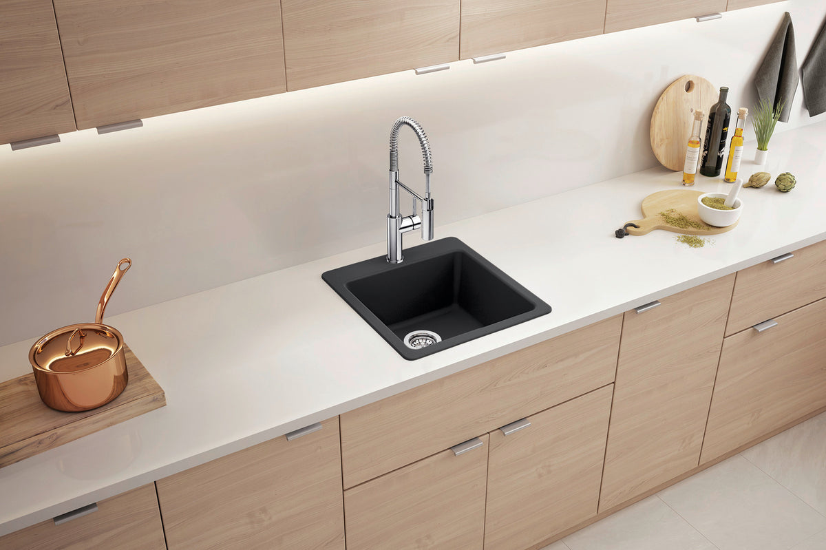 Blanco Liven 21 Single Dual Mount SILGRANIT Kitchen Sink installed