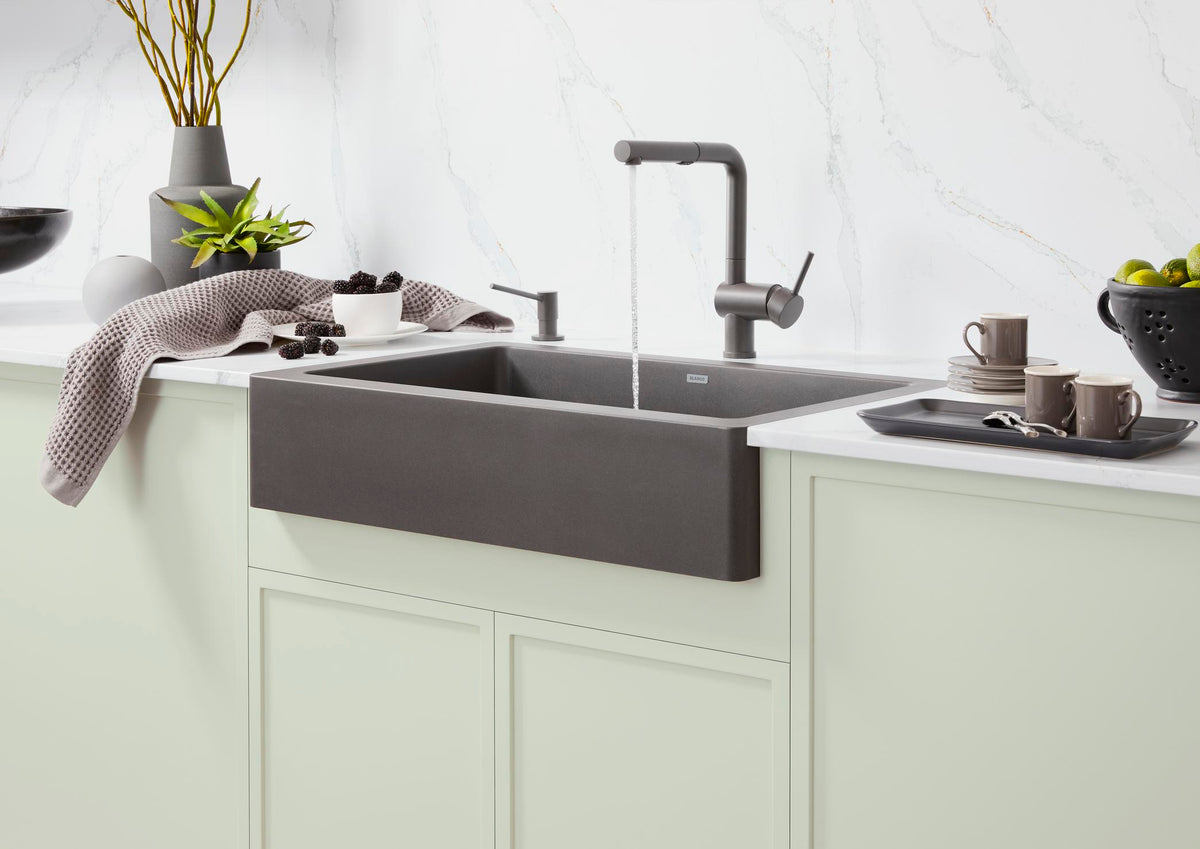 Blanco Linus kitchen faucet installed in a kitchen