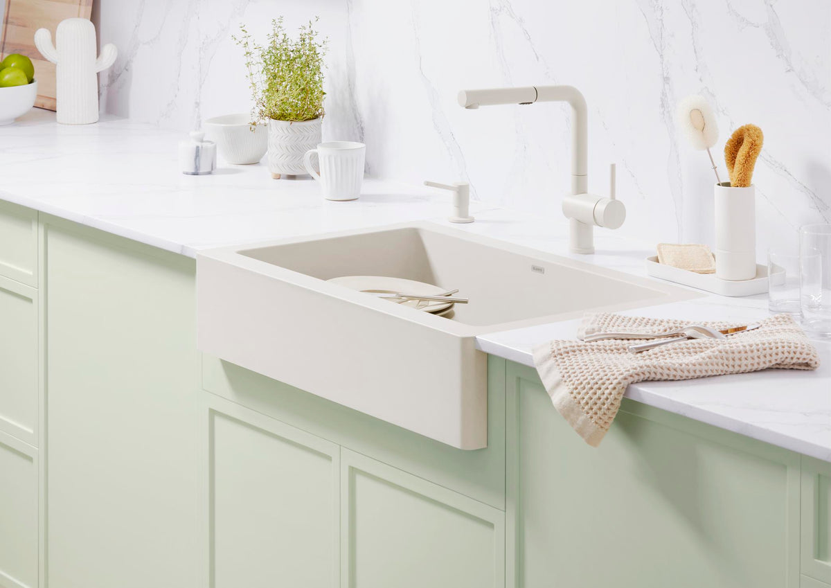 Blanco Linus kitchen faucet installed in a kitchen