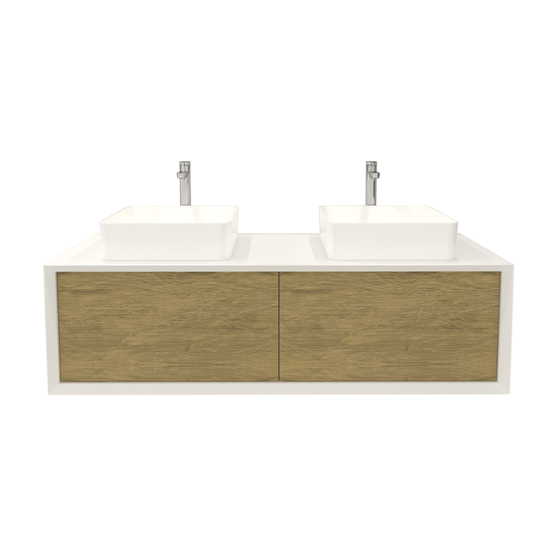 Rubi Marea Vanity White Cabinet / Oak Front RTO1200VAMBLO