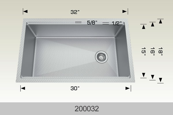 Bosco 230032 32" x 18" Textured Multi-Level Series Multi-Level Kitchen Sink