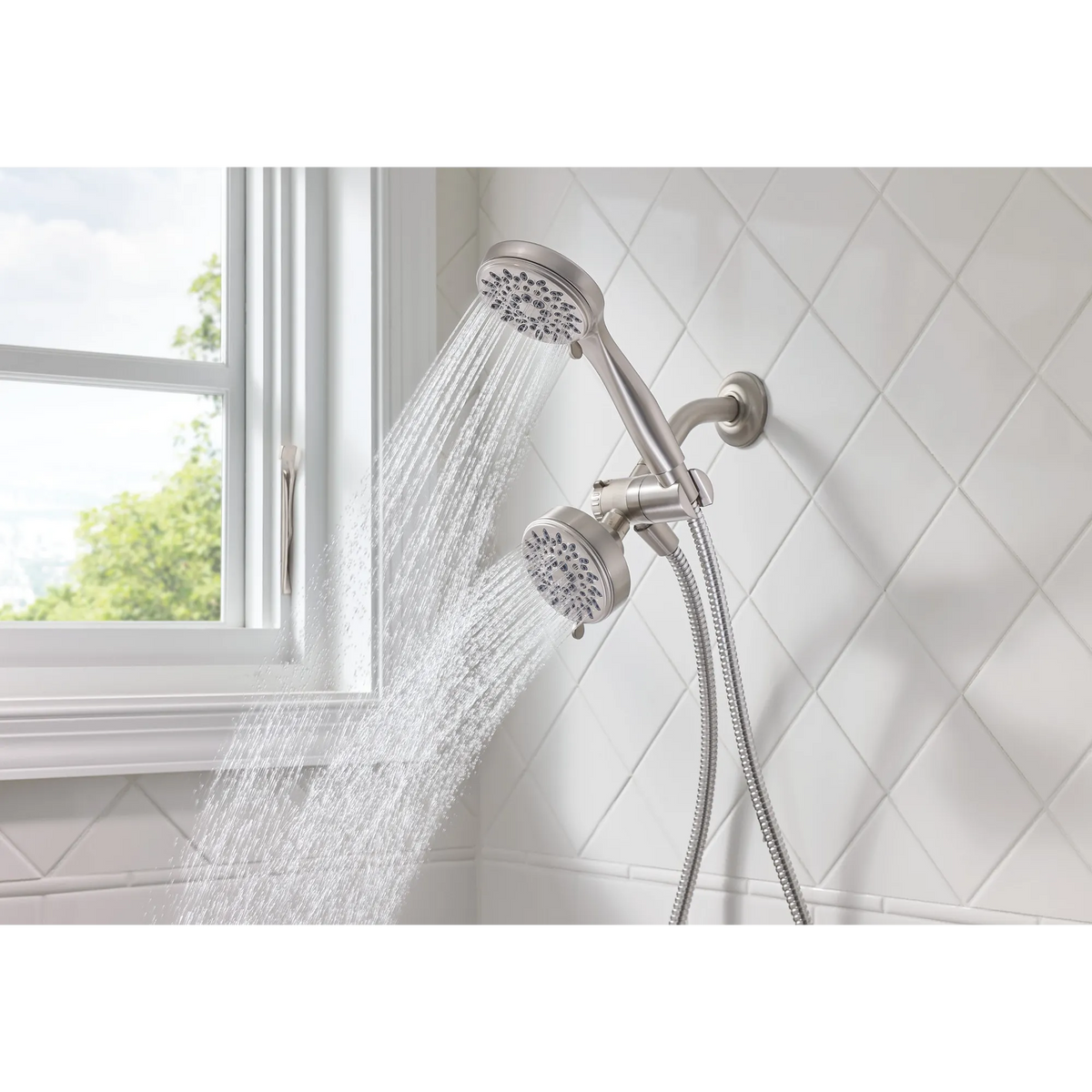 Moen Ignite Five-Function 3 3/4" Diameter Standard Spray Head with Handheld Shower 20016 in Spot Resist Brushed Nickel (20016SRN) - view 3