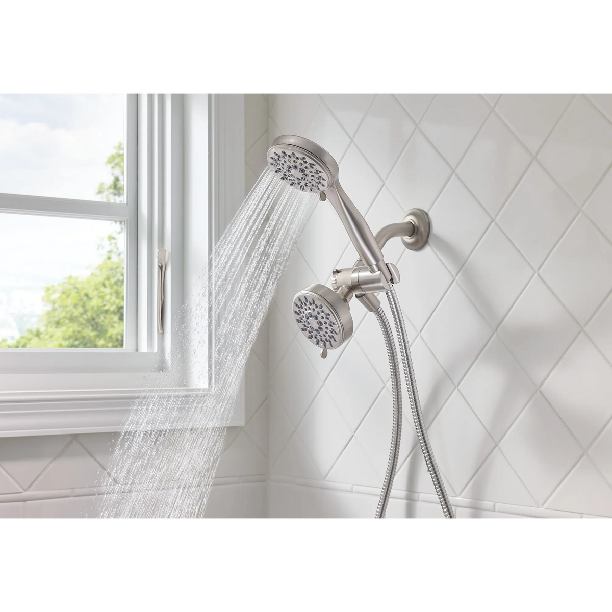 Moen Ignite Five-Function 3 3/4" Diameter Standard Spray Head with Handheld Shower 20016 in Spot Resist Brushed Nickel (20016SRN) - view 4