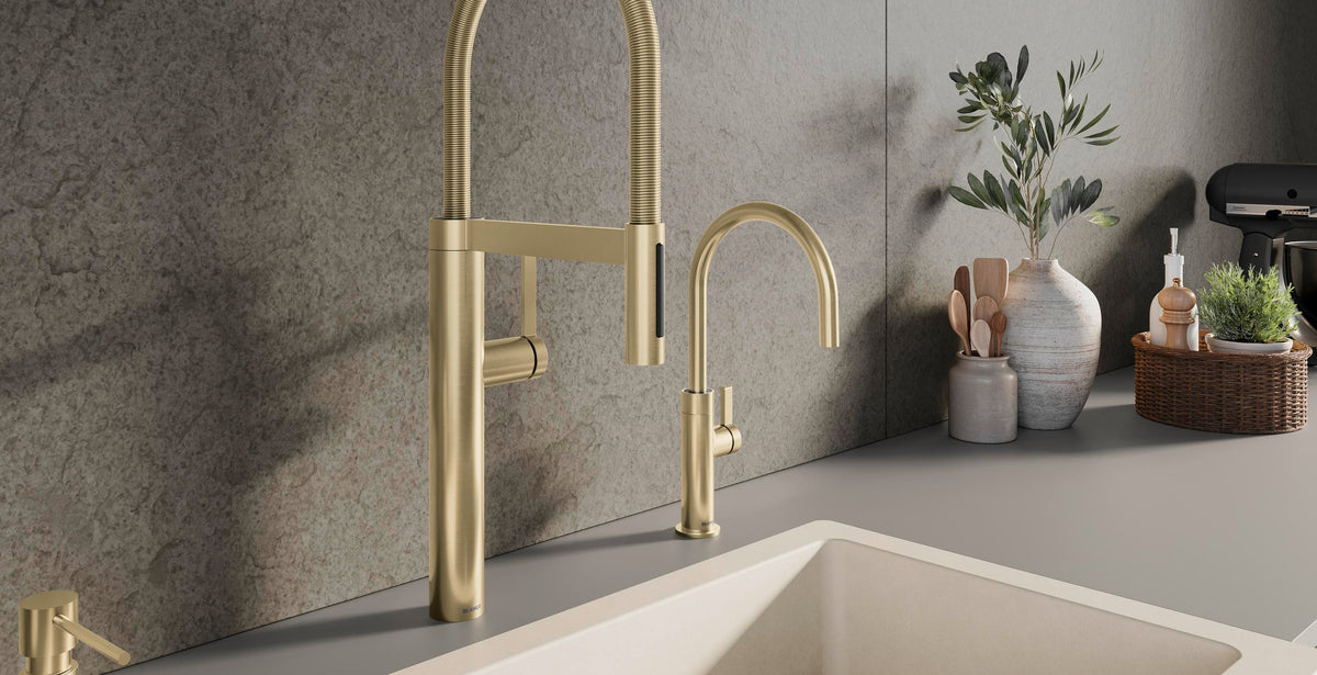 Blanco BLANCOCULINA II beverage faucet installed in a kitchen