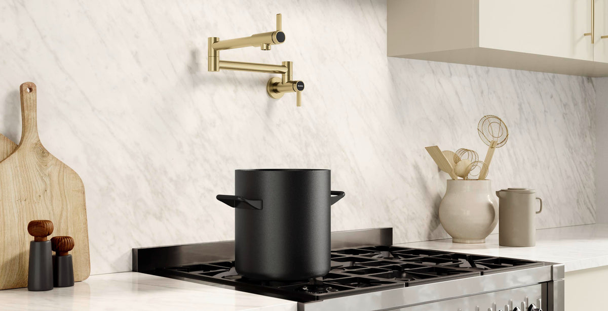 Blanco BLANCOCULINA II pot filler installed in a kitchen
