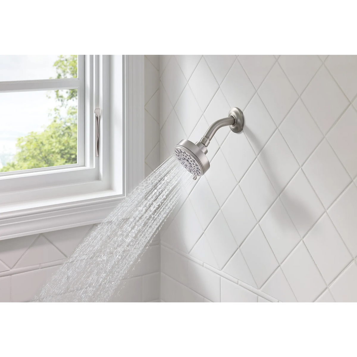 Moen Ignite Five-Function 3 3/4" Diameter Spray Head Wallmount 20090 in Spot Resist Brushed Nickel (20090SRN) - view 4