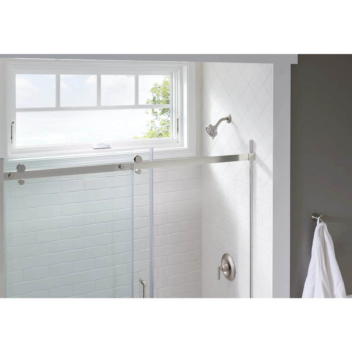 Moen Ignite Five-Function 3 3/4" Diameter Spray Head Wallmount 20090 in Spot Resist Brushed Nickel (20090SRN) - view 5
