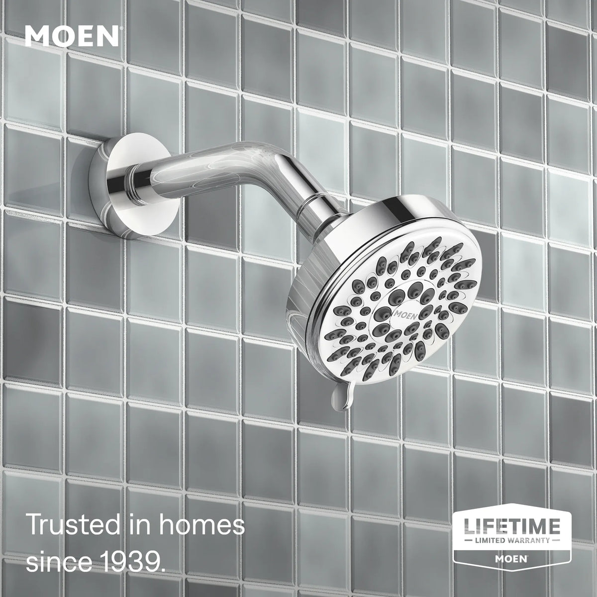 Moen Ignite Five-Function 3 3/4" Diameter Spray Head Wallmount 20090 in Chrome (20090) - view 2