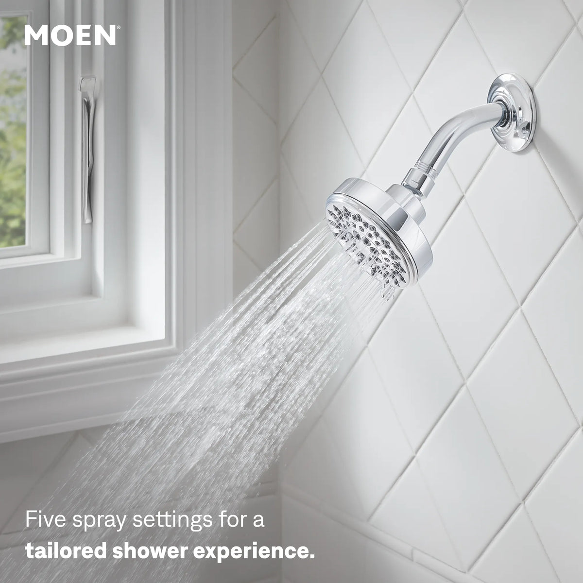 Moen Ignite Five-Function 3 3/4" Diameter Spray Head Wallmount 20090 in Chrome (20090) - view 4