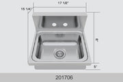 Bosco 201706 17 1/2" x 15 1/4" Hand-Wash Station