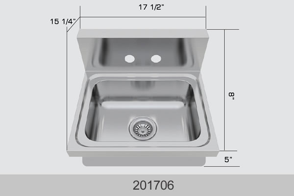 Bosco 201706 17 1/2" x 15 1/4" Hand-Wash Station