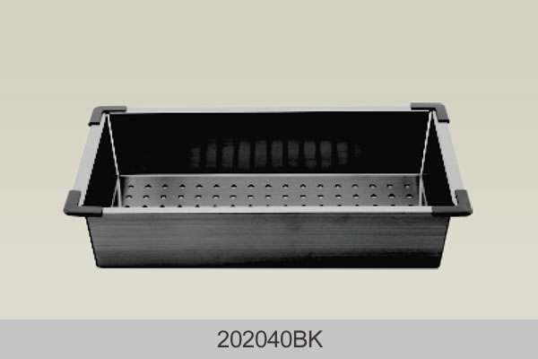 Bosco 202040BK Colander Basket 8" x 17 3/4" x 3 1/2" Black Finish