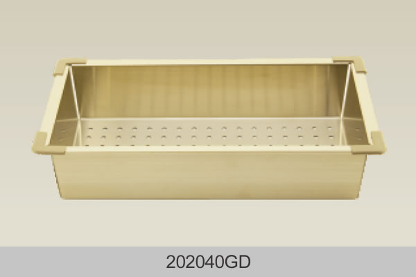 Bosco 202040GD Colander Basket 8" x 17 3/4" x 3 1/2" Gold Finish