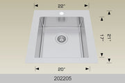 Bosco 202205 22" x 21" Universal Design Series Drop-In Kitchen Sink