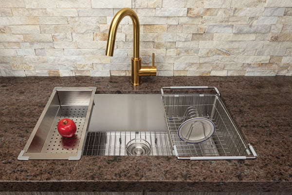 Bosco Titanium Series 33″ x 18″ Radius Corner Kitchen Sink 203336 - Plumbing Market