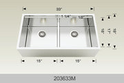 Bosco 203633M 33" x 19" Titanium Plus Series Apron Kitchen Sink