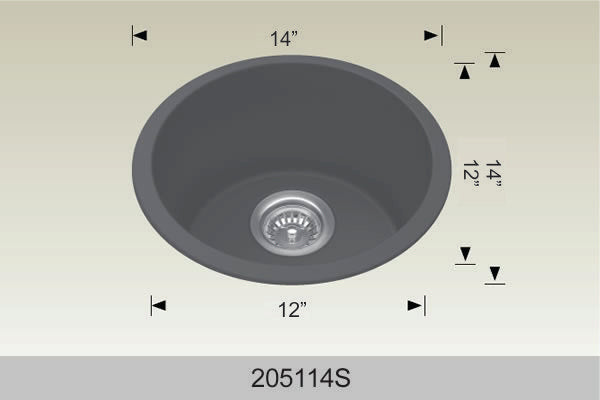 Bosco 205114S 14" x 14" Granite Universal Design Series Kitchen Sink