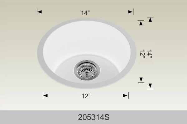 Bosco 205314S 14" x 14" Granite Universal Design Series Kitchen Sink