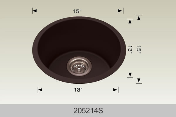 Bosco 205214S 14" x 14" Granite Universal Design Series Kitchen Sink