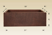 Bosco 206633 33" x 19" Copper Series Radius Corner Kitchen Sink