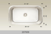 Bosco 207009 31 1/12" x 18" Standard Series Undermount Kitchen Sink