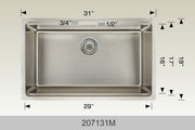 Bosco 207131M Plus 31" x 19" Standard Series Plus Radius Corner Kitchen Sink