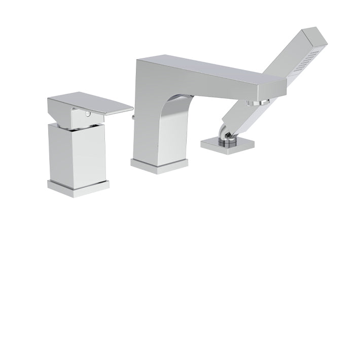ALT Riga 3-Piece Deckmount Tub Filler with Handshower 20772 in Polished Chrome