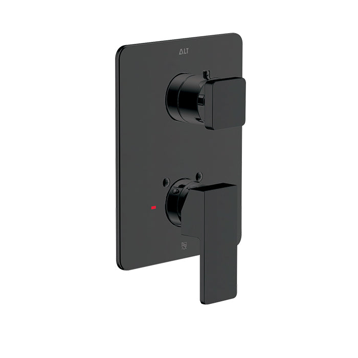 ALT Riga Trim Set for Uniplex Pressure Balance Valve – 3-Way Diverter Shared 20843 in Electro Black