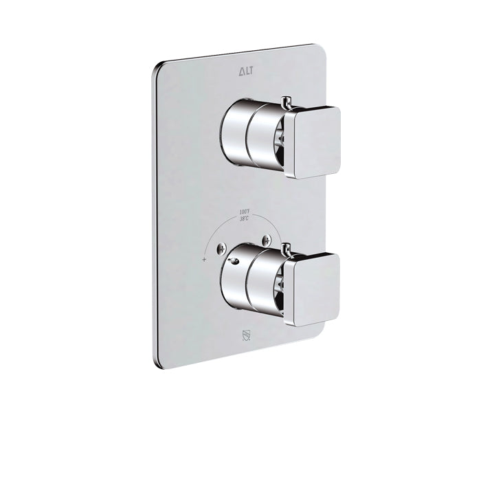 ALT Riga Trim Set for Uniplex Thermostatic Valve – 2-Way Diverter Non-Shared 20882 in Polished Chrome