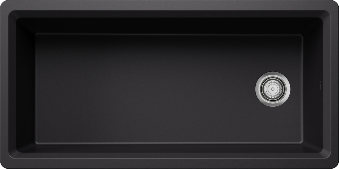 Blanco Inteos 39 Undermount Workstation Sink (Sink Only) in Coal Black