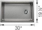 Blanco Inteos 30 Undermount Workstation Sink (Sink Only) dimension drawing