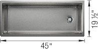 Blanco Inteos 45 Undermount Workstation Sink (Sink Only) dimension drawing
