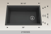 Bosco 215030S 30 1/2" x 18 1/2" Granite Series Kitchen Sink