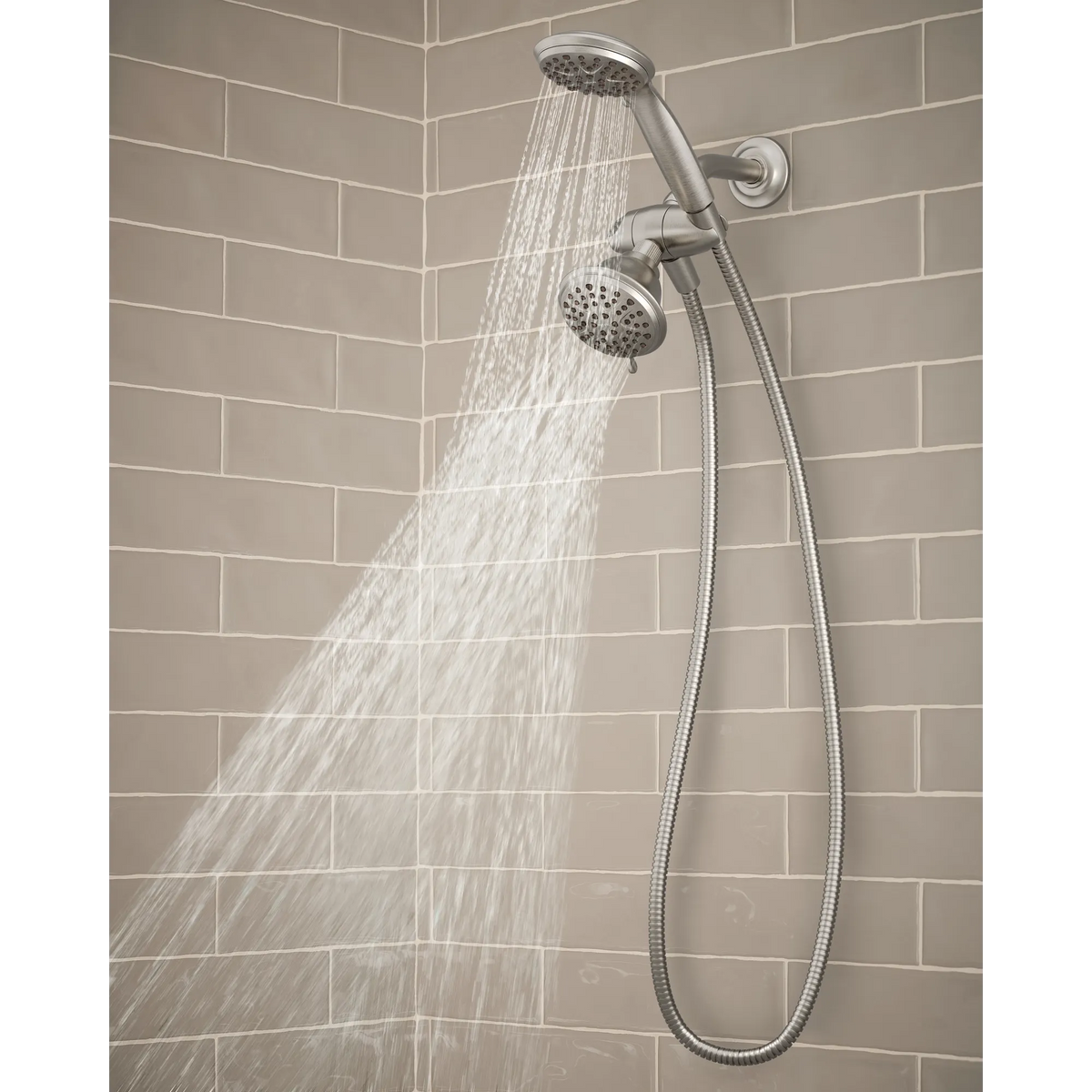 Moen Attune Eight-Function 4.75" Diameter Spray Head Standard with Handshower 218C0 in Spot Resist Brushed Nickel (218C0SRN) - view 5