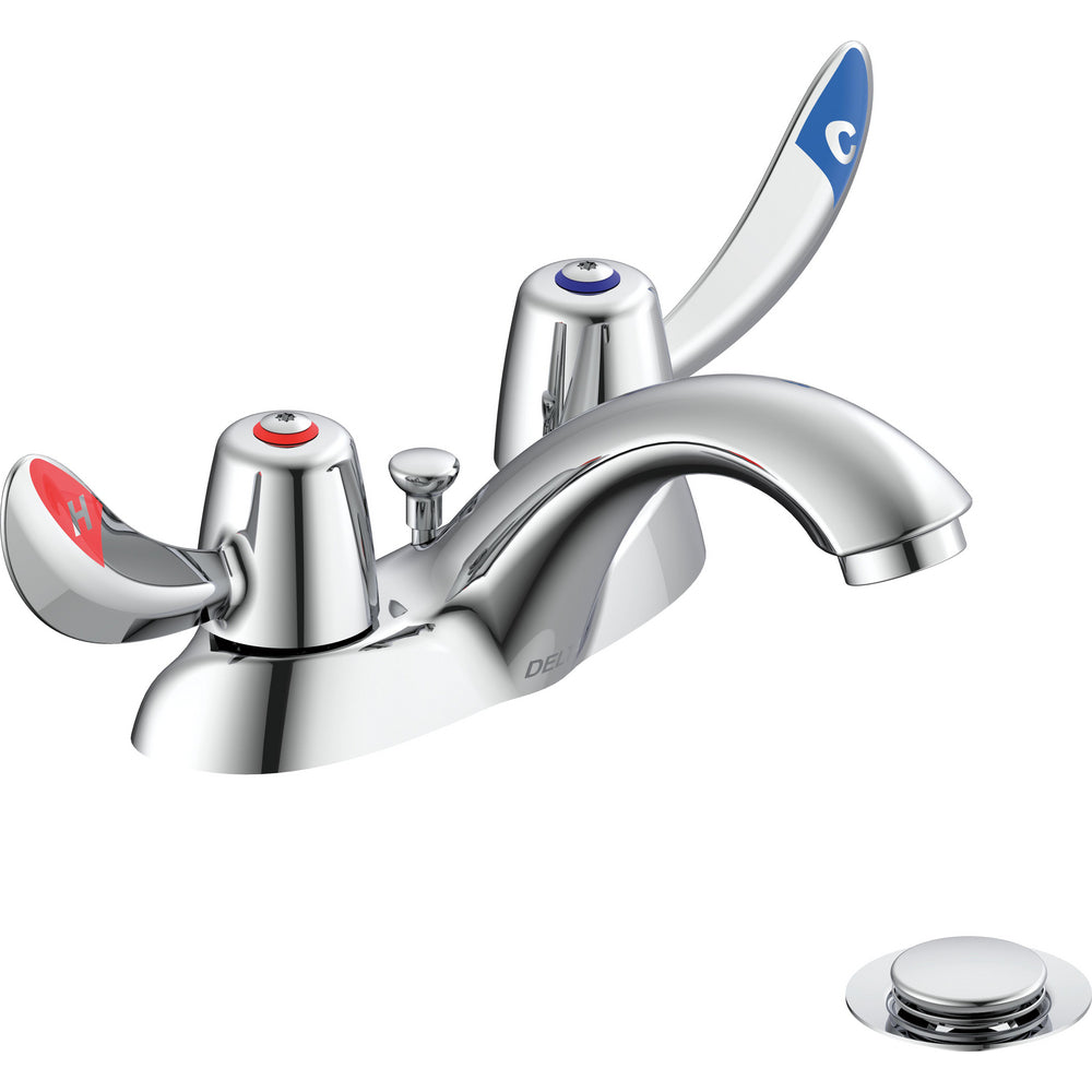 Delta Commercial 21C252-TI Two-Handle Centerset Lavatory Faucet with Pop-Up - Chrome