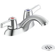 Delta Commercial 21C453 Two-Handle Centerset Lavatory Faucet with Offset Grid Strainer - Chrome