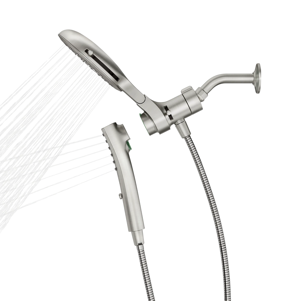 Moen Verso 7" Round Dual Head Combination Shower with Infiniti Dial In 220C3 in Brushed Nickel (220C3BN) - view 2