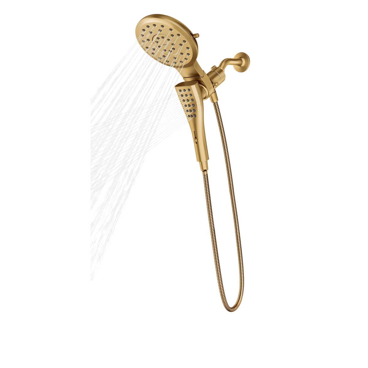 Moen Verso 7" Eco-Performance Round Dual Head Combination Shower with Infiniti Dial In 220C3EP in Brushed Gold (220C3EPBG) - view 4