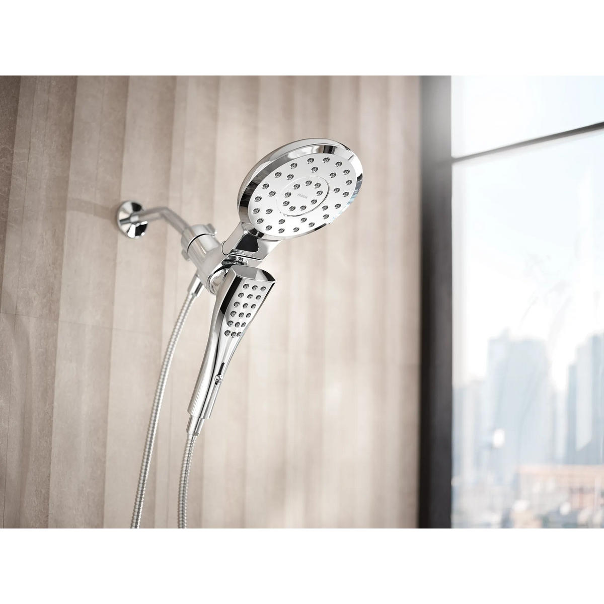 Moen Verso 7" Round Dual Head Combination Shower with Infiniti Dial In 220C3 in Chrome (220C3) - view 6