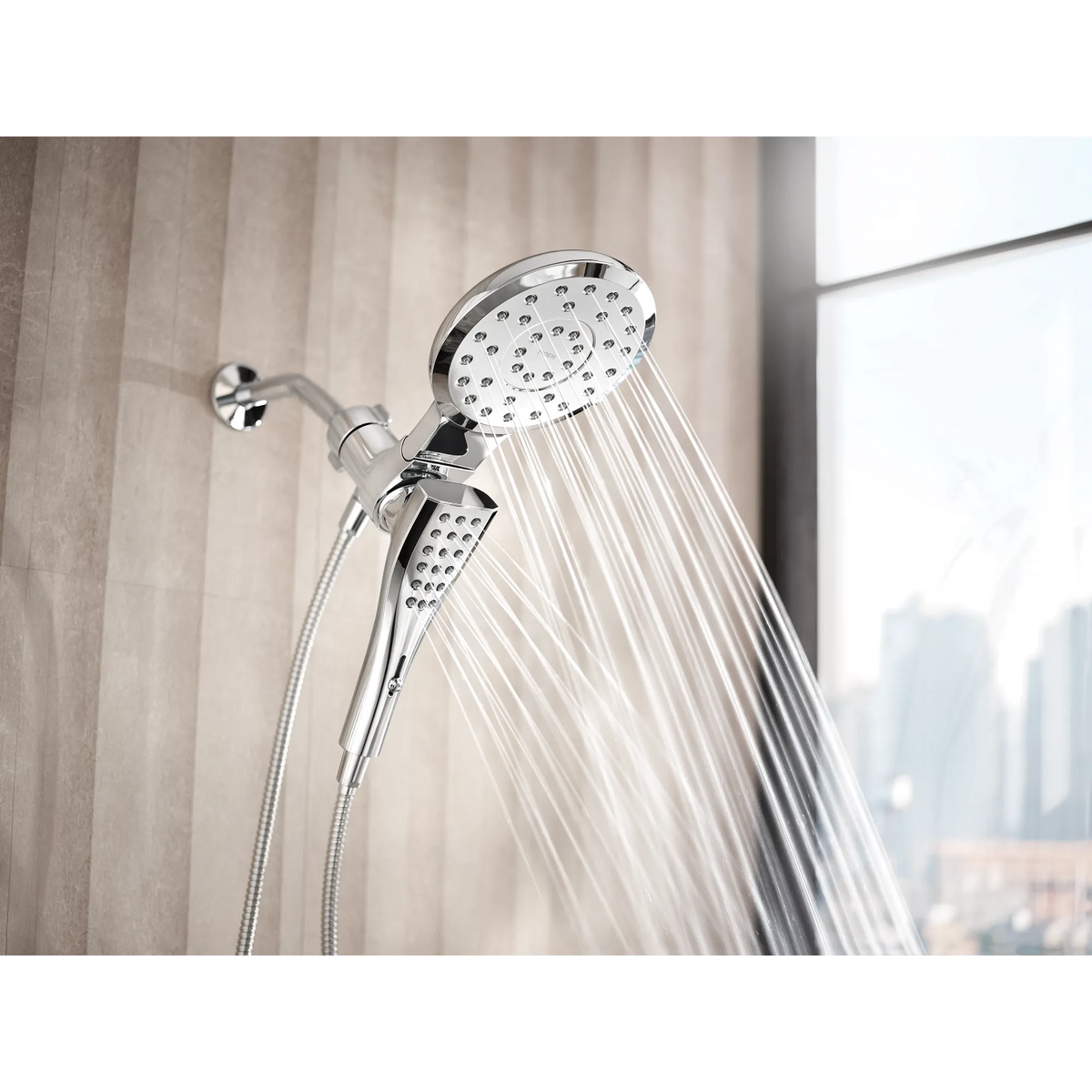 Moen Verso 7" Round Dual Head Combination Shower with Infiniti Dial In 220C3 in Chrome (220C3) - view 7