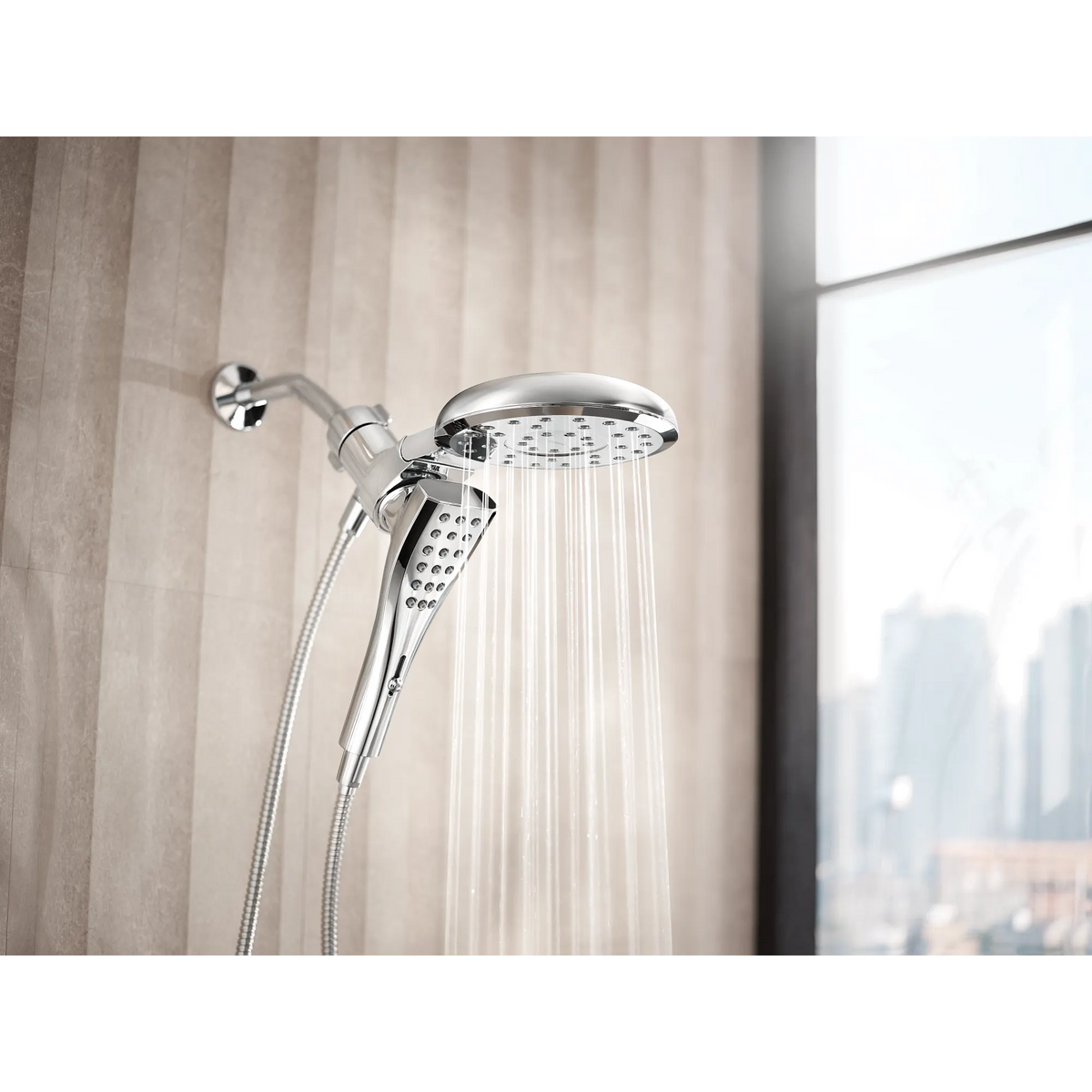 Moen Verso 7" Round Dual Head Combination Shower with Infiniti Dial In 220C3 in Chrome (220C3) - view 4