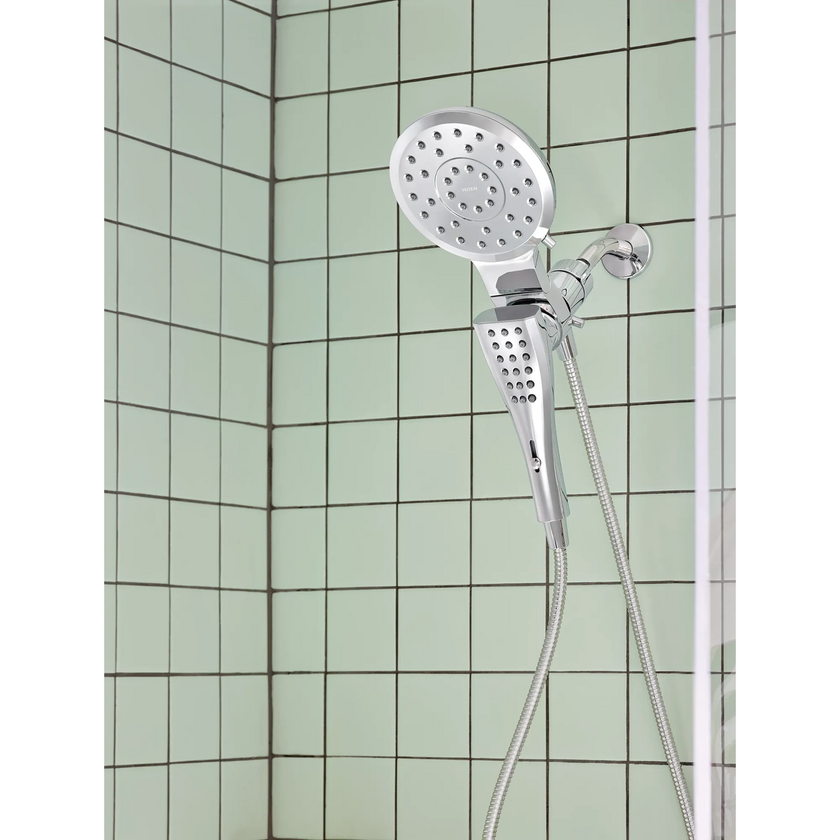 Moen Verso Round Eight-Function Eco-Performance 7" Diameter Spray Head with Handshower 220C2EP in Chrome (220C2EP) - view 3