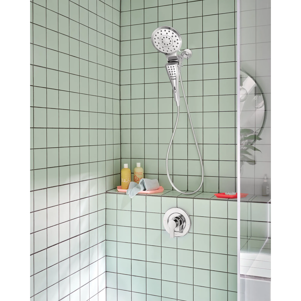 Moen Verso Round Eight-Function Eco-Performance 7" Diameter Spray Head with Handshower 220C2EP in Chrome (220C2EP) - view 2