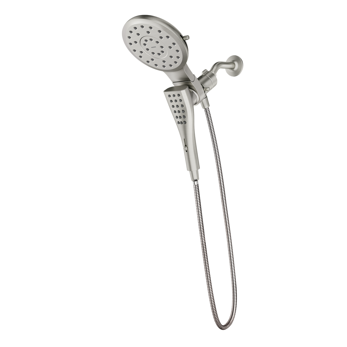 Moen Verso 7" Eco-Performance Round Dual Head Combination Shower with Infiniti Dial In 220C3EP in Brushed Nickel (220C3EPBN)